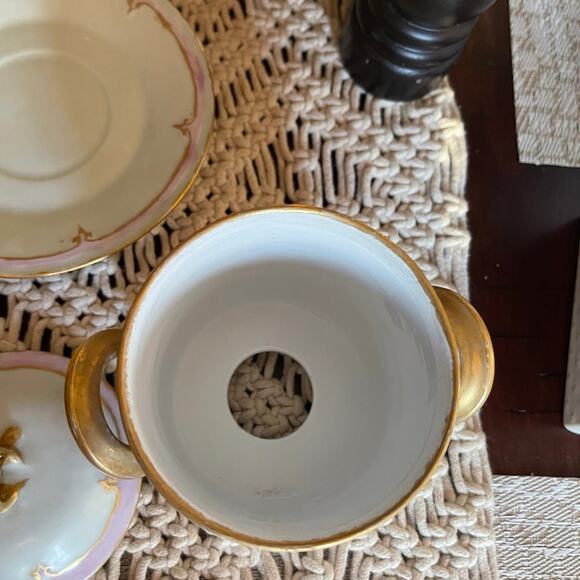 Zeh Scherzer & Co. ZS and Co. pink floral condensed milk container and plate - Picture 10 of 12